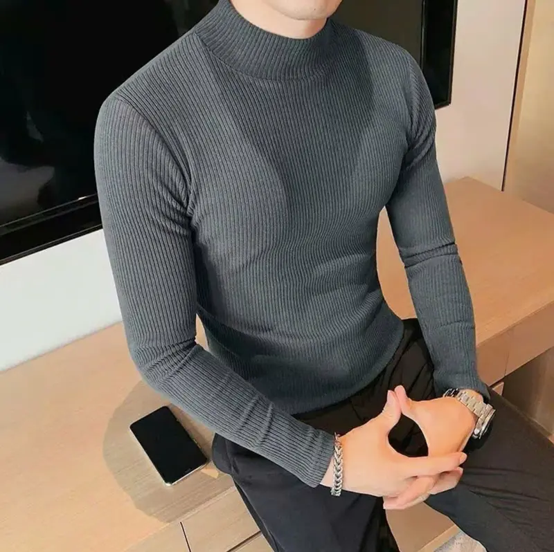 Combo 3-4 Áo Giữ Nhiệt Gân Tăm Thu Đông Cổ Cao Co Giãn 4 Chiều Ấm Áp Thời Trang Menswear 4