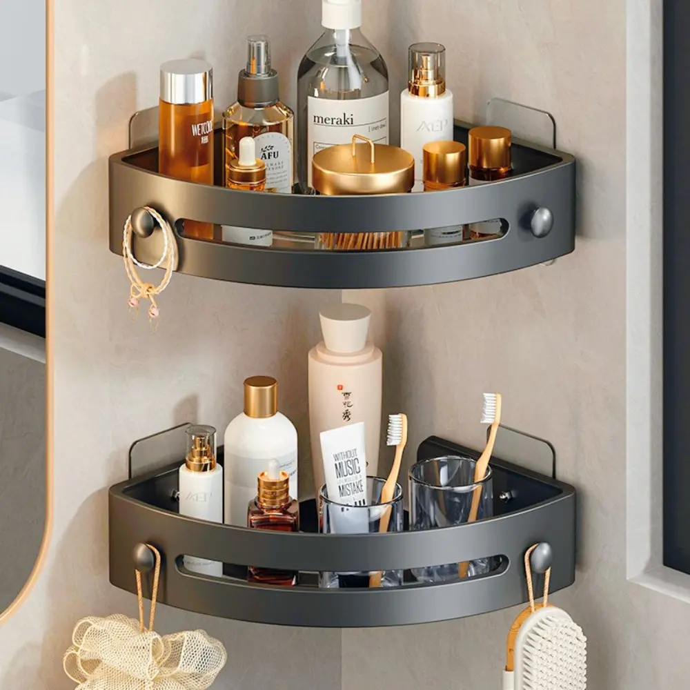 Bathroom Storage Rack No Drill Shelves Wall Mount Corner Shelf Shower Holder Kitchen Storage Shower Shelf Waterproof Wall Rack