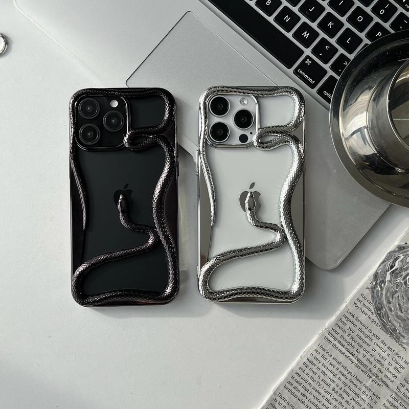 Product Introduction of Hollow Snake Plating Phone Case For iPhone 11 12 13 14 15 16 Pro Max 16Pro 15Pro Heat Dissipation Electroplating TPU Soft Cover Rubber Shockproof 13