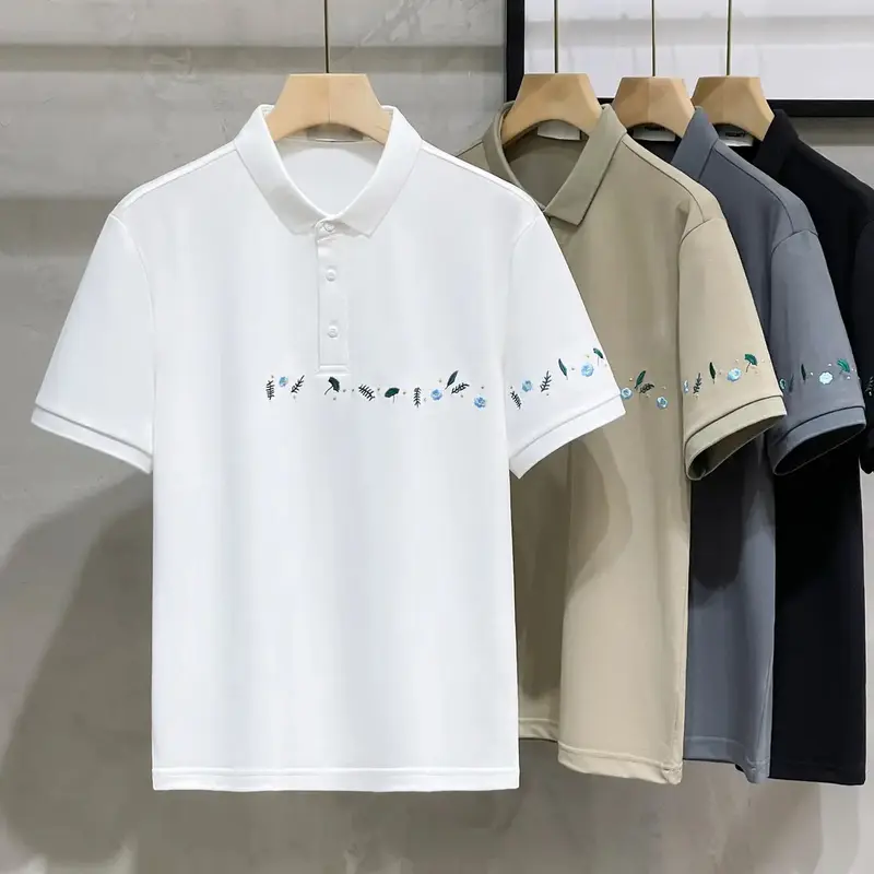 Áo Polo Nam Nữ Họa Tiết Thêu Ngục Và Thêu Tay, Chất Vải Cá Sấu Cao Cấp Menswear Nhung Ong 0