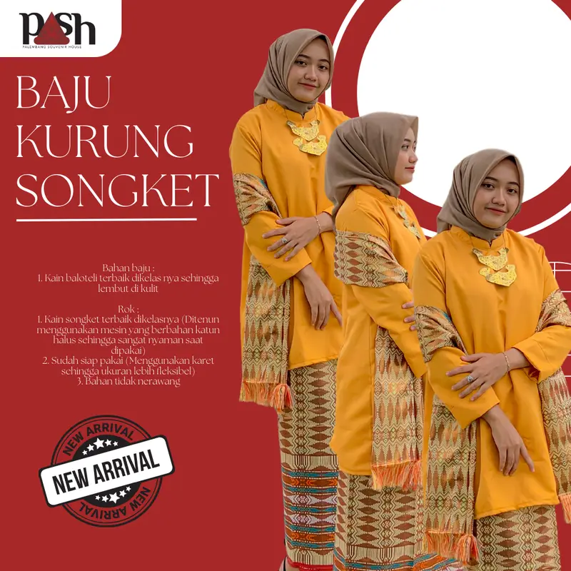 Songket PaSH - Set Baju Kurung Rok Songket dan Selendang | Baju Kurung Melayu Atasan Dress 4