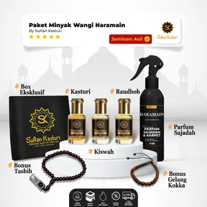 Paket Minyak Wangi Haramain Original - Minyak Wangi Kiswah Raudhoh Kasturi