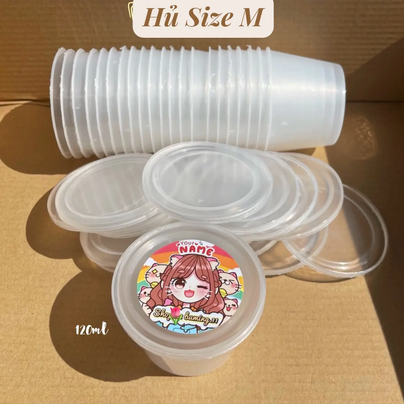 Hủ Đựng Slime - Hộp Flan - Hộp Nhựa