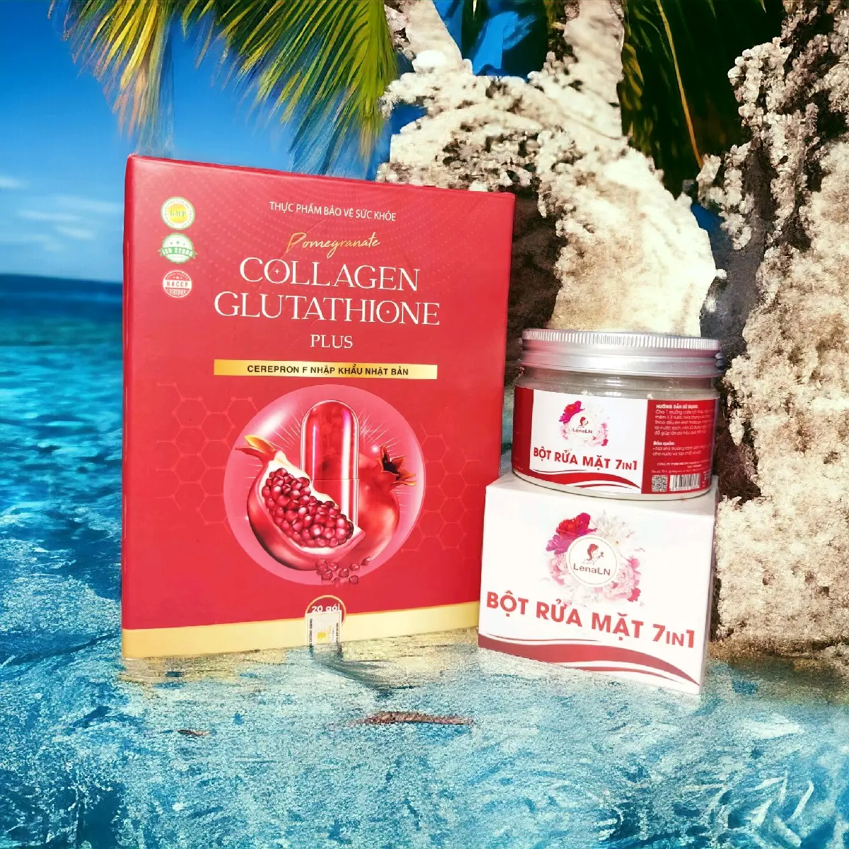 COMBO COLLAGENX3 VÀ BỘT RỬA MẶT 7IN1 GIÚP DA TRẮNG MỊN TỪ TRONG RA NGOÀI