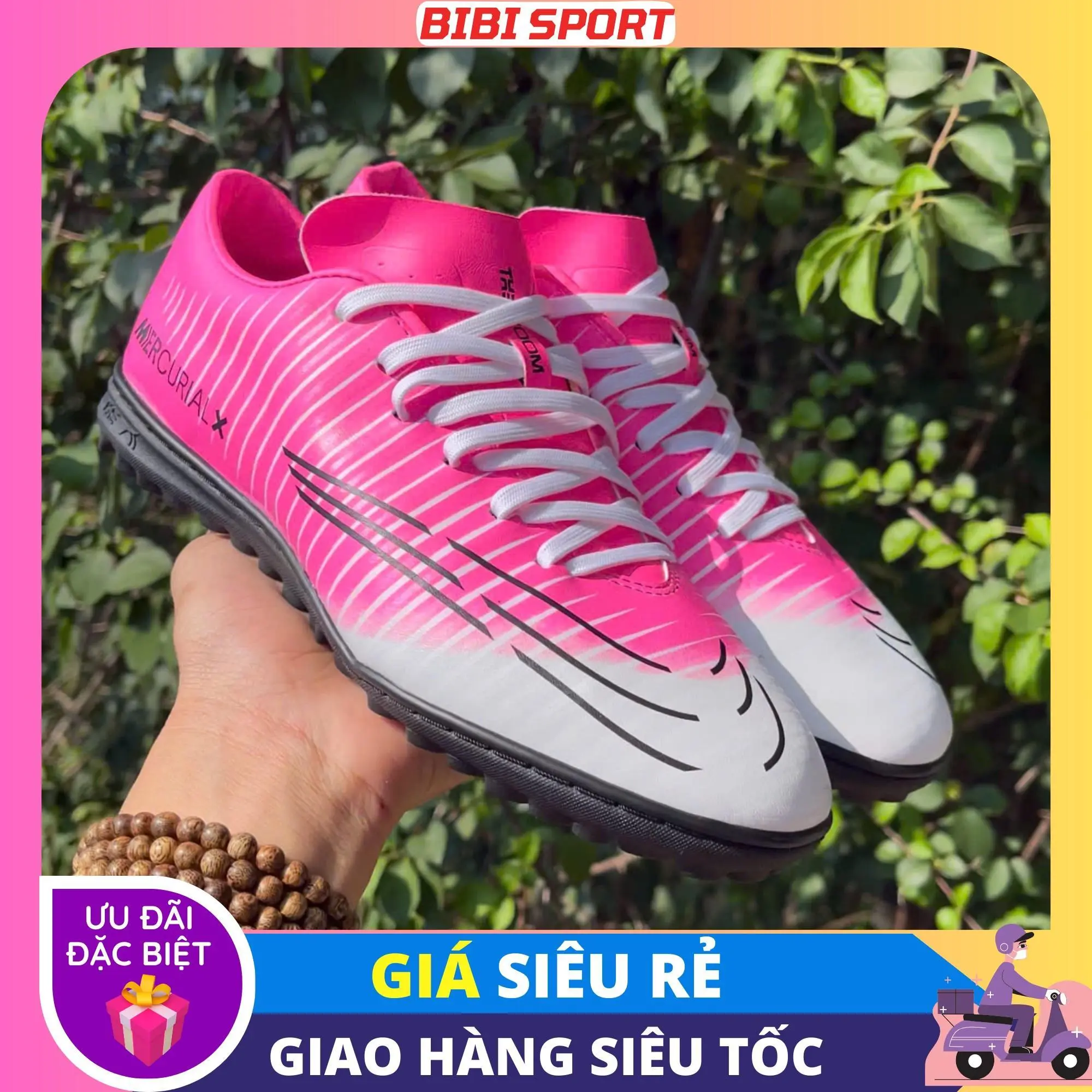 [DEAL HỜI] Giày Đá Bóng BiBi ViC 6 Huyền THoại Đế Đệm EVA - Đã Khâu Full Đế