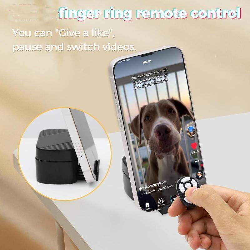 Wireless Remote Control Ring Camera with Digital Display & Charging Case, Rechargeable 7 Keys Scrolling Ring Clicker, Selfie Video Controller for Phone & More 7