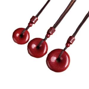 Kalung Loket Gesper Keamanan, Bahan Cinnabar, Uniseks, Tahun Zodiak, Tali Merah, Loket Pasir Emas Ungu, Bagus sebagai Hadiah Jewelry Charms