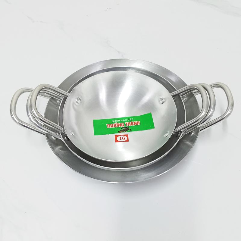 Combo 3 chảo nhôm (16cm,18cm,22cm) loại dày lòng sâu tráng bánh xèo, xào chính hãng giá rẻ - Hunghome 4