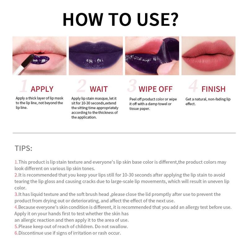 Long-lasting Lip Stain, 3 Counts/set Waterproof Peel-off Lip Gloss, Smooth and Hydrating for Easy Application, Suitable for All Skin Tones, Makeup 8