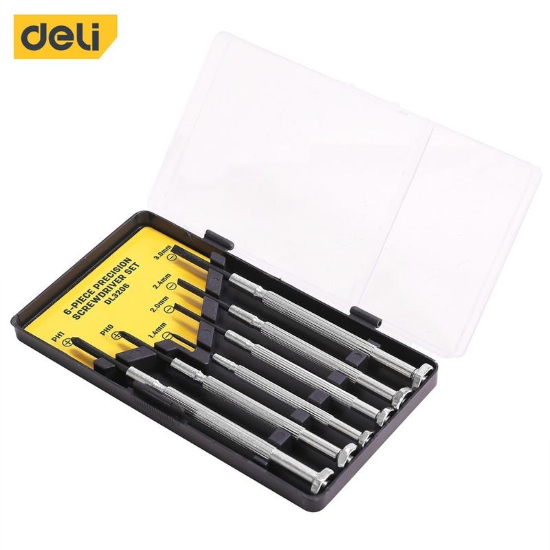 BỘ TUA VÍT ĐA NĂNG SỬA ĐỒNG HỒ, LAPTOP 6 CHIẾC DELI EDL3206. THIẾT KẾ NHỎ, GỌN, TIỆN ÍCH 4