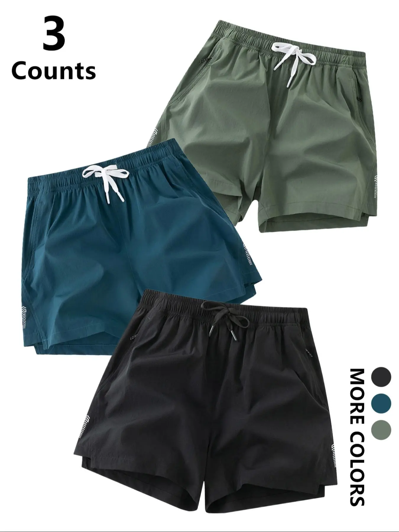 Men's Solid Color Swim Shorts, Quick Drying Breathable Swim Shorts, Casual Comfy Swim Shorts for Summer, Men's Swimwear for Beach Swimming