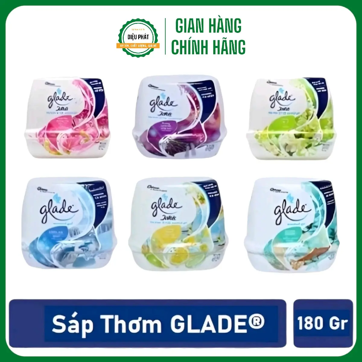 COMBO 3 Sáp Thơm Phòng Khử Mùi Glade Mùi Tùy Chọn 180g - Dầu Thơm Phòng Dầu Thơm