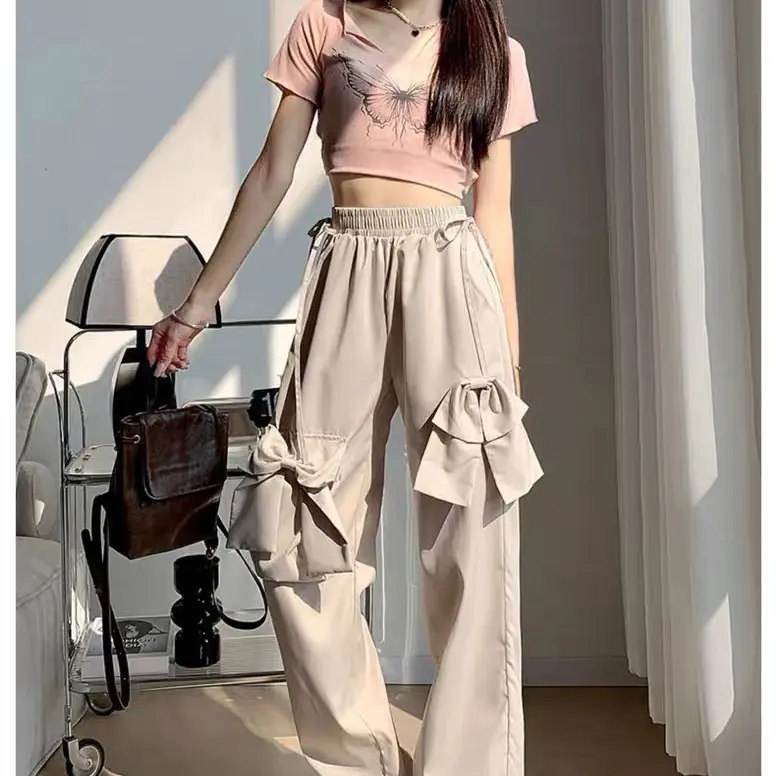 Quần ống rộng kaki nơ, 3 màu, 3 size, nơ to, may kỹ Nữ Ong Women Pants 3