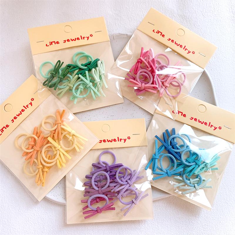 Dây thun buộc tóc hình nơ vải màu gradient có độ đàn hồi cao Dây thun buộc tóc ngón tay cái cho trẻ em