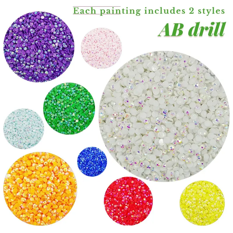Witch Pattern DIY Diamond Arts Colorful Painting Kit without Frame, 5D Round and Square Diamond Arts Colorful Painting Kit for Home Bedroom Decoration 3