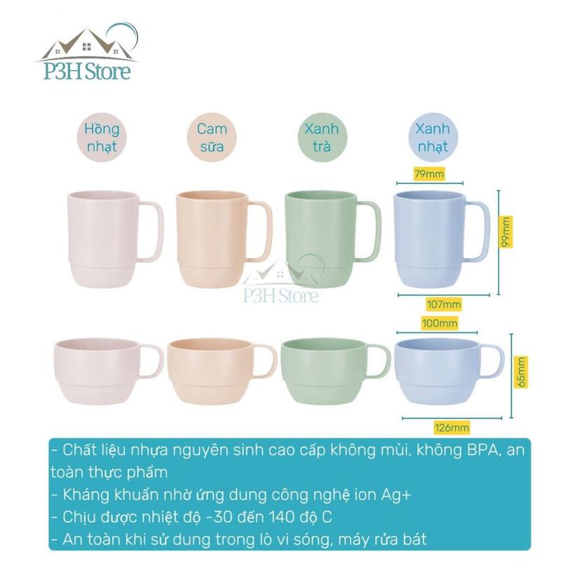 Cốc nước có quai Inochi Amori 350ml nhựa PP, kháng khuẩn, bền đẹp P3H Store 1