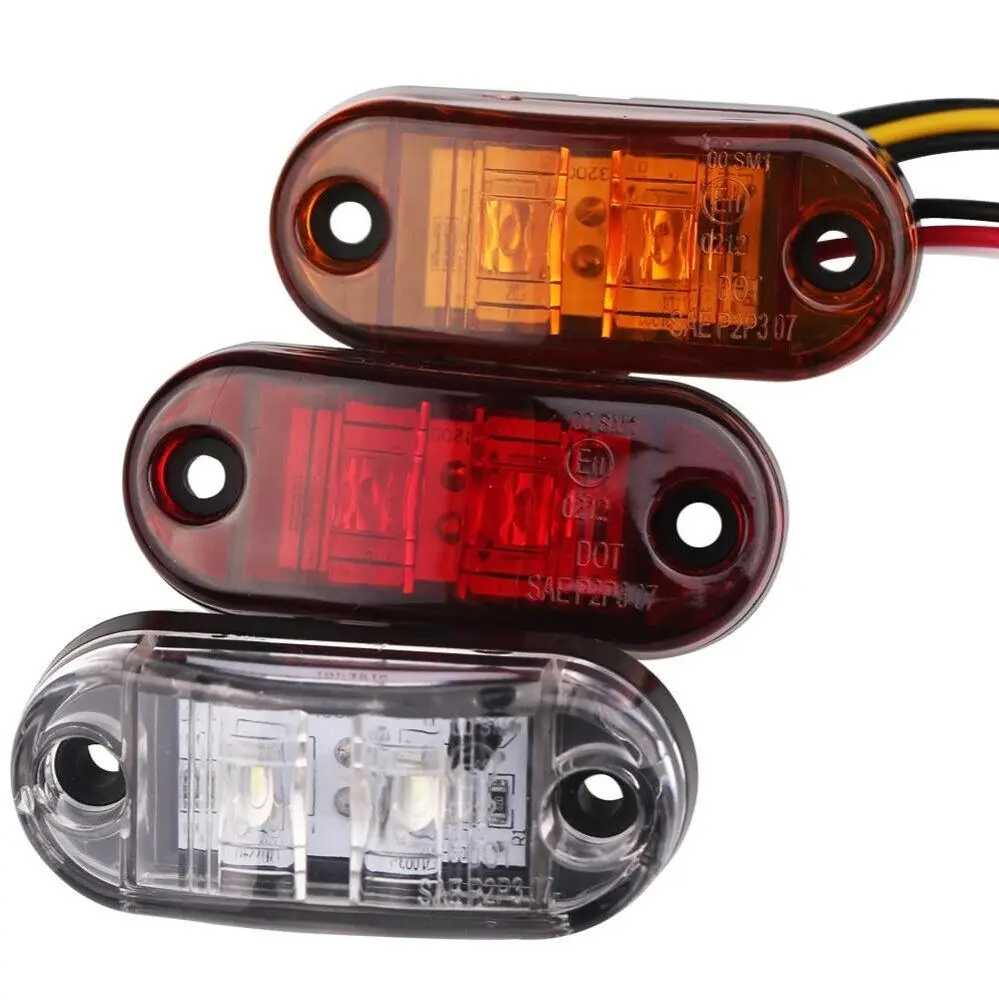 LED Side Marker Lights Warning Tail Light Auto Car External Lights Trailer Truck