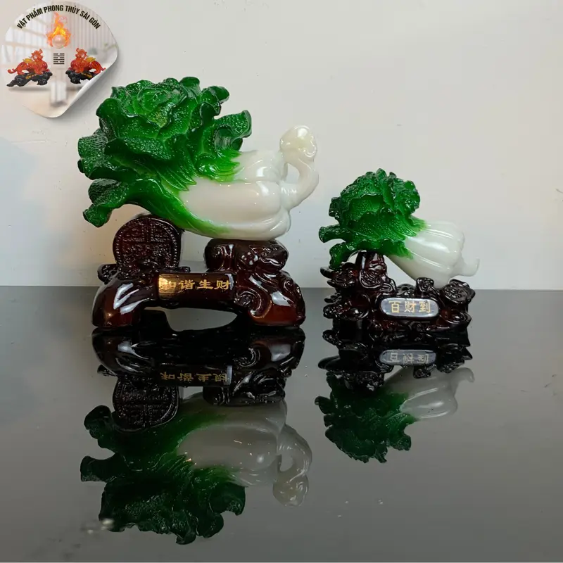 bắp cải phong thủy tài lộc size 17cm chất liệu bột đá Phòng Khách Trang Trí Nhà Decor Phòng 8