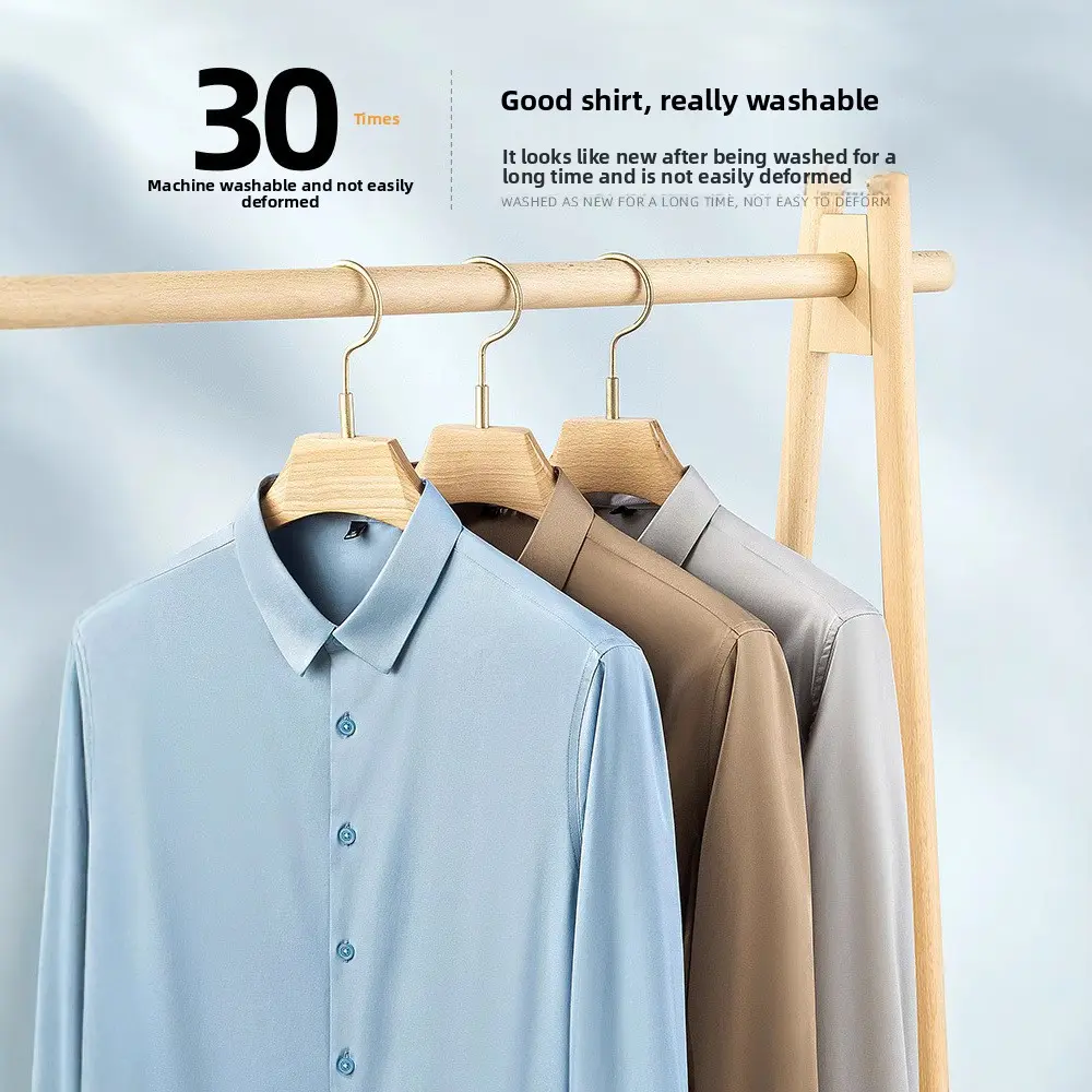 Men's Satin Cotton Shirt 2025 Summer New Arrival - Ice Silk Long Sleeve, Wrinkle-Free Casual & Business Slim Fit Shirt (Premium Comfort)