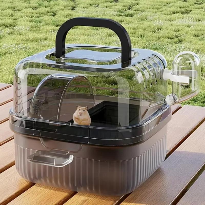 Lồng Vận Chuyển Động Vật, Cỡ Nhỏ Dung Tích Lớn, Thích Hợp Cho Chuột Hamster Và Nhím, Trong Mờ, 2 Lớp, Cầm Tay Và Thoáng Khí, Lý Tưởng Để Đi Du Lịch Ngoài Trời, Lồng Du Lịch 1