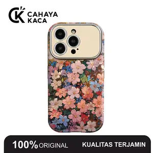 Casing HP Untuk iPhone 16 Pro Max 11 12 13 14 15 Pro XS XR 7+ 8+ Xs Max Casing dengan Gambar Bunga Beragam Warna 03869