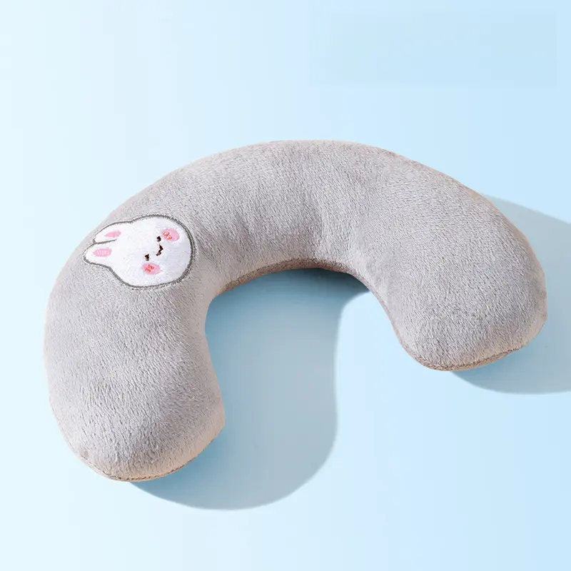 Gối hình chữ U thêu hoạt hình, dành cho chó và mèo, thoáng khí, thích hợp cho tất cả các mùa, gối ngủ cho thú cưng 6