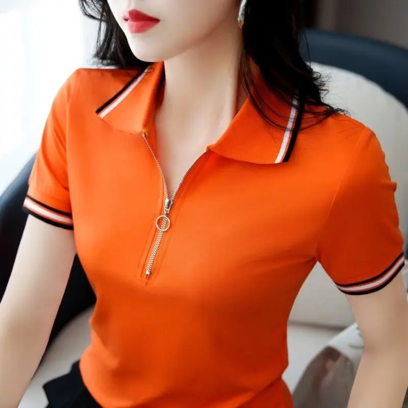 Áo Thun Nữ Cổ Bẻ PONIVA Phối Khóa Mẫu Mới Hot Trend 4
