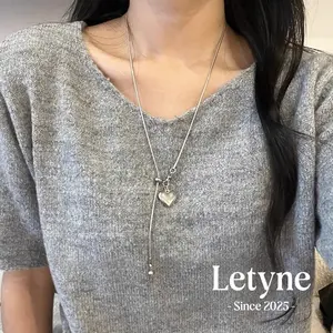 [Letyne] Kalung Versatile Fashion Fring Manik Hati Nuansa Minimalis A586