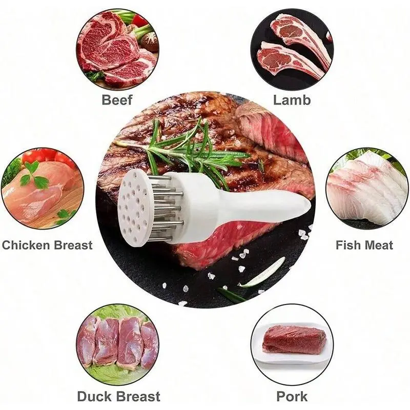 Manual Meat Tenderizer, Handheld Meat Tenderizer with Broken Tendons, Pork Chop Chicken Chop Chicken Wings Meat Needle Hammer for Kitchen, Utensils 4