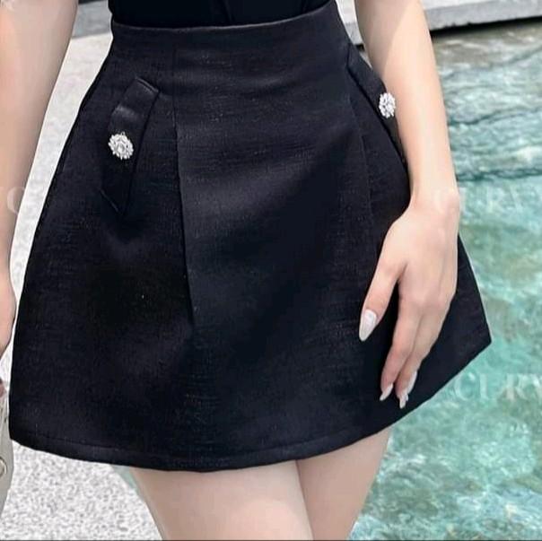 Chân Váy Tafta by Sorella Closet Dáng Xòe Có Nắp Túi Giả Đính Hoa Đá Chất Liệu Tafta Ánh Nhũ Xinh Xắn, Chân Váy Mặc Đi Làm, Đi Chơi 2