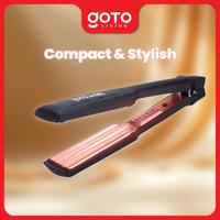 Gambar [COD] Goto living x KokoPanci Ayrel Hair Straightener Styling Catokan Rambut Lurus Keriting - V02 BLACK dari Goto Living Kota Tangerang 3 Tokopedia
