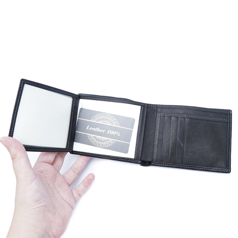 Ví da nam , ví  da bò gấp gọn da Nappa cao cấp V13 Wallet Leather Nhiều Ngăn Chữ Nhật 6