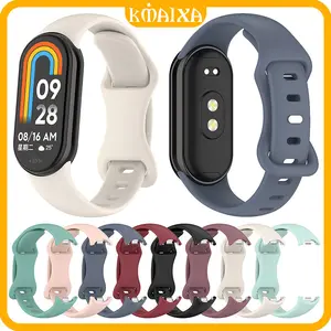 Silicone Rubber Strap for Mi Band 10 9 8 Soft Sport Replacement Band Belt Bracelet Wristbands Accessories Tali Jam Tangan for Smartwatch Xiaomi MiBand 10 / 9 / 8
