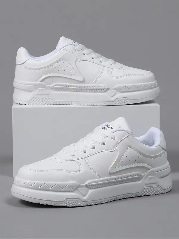 Women's Sporty Lace Up Low Top Chunky Sneakers, Casual Comfortable Breathable Running Shoes, Fashionable Sneakers for Daily Wear, Closed 3