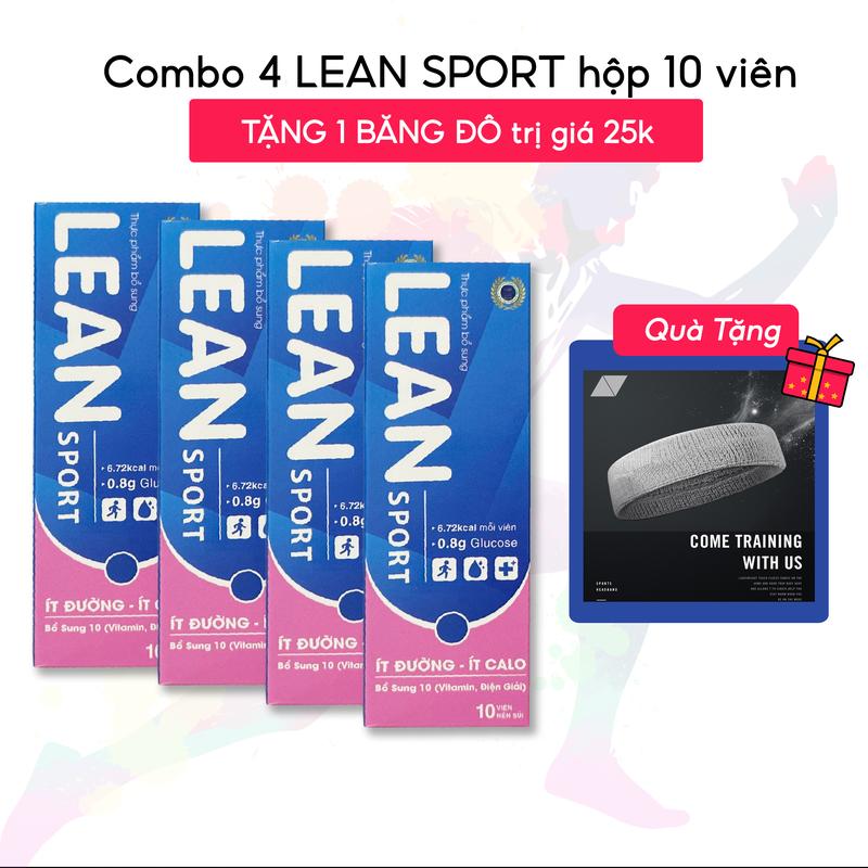 Combo 4 hộp viên sủi điện giải Lean Sport ít đường, bổ sung Na+, K+ cho cơ thể