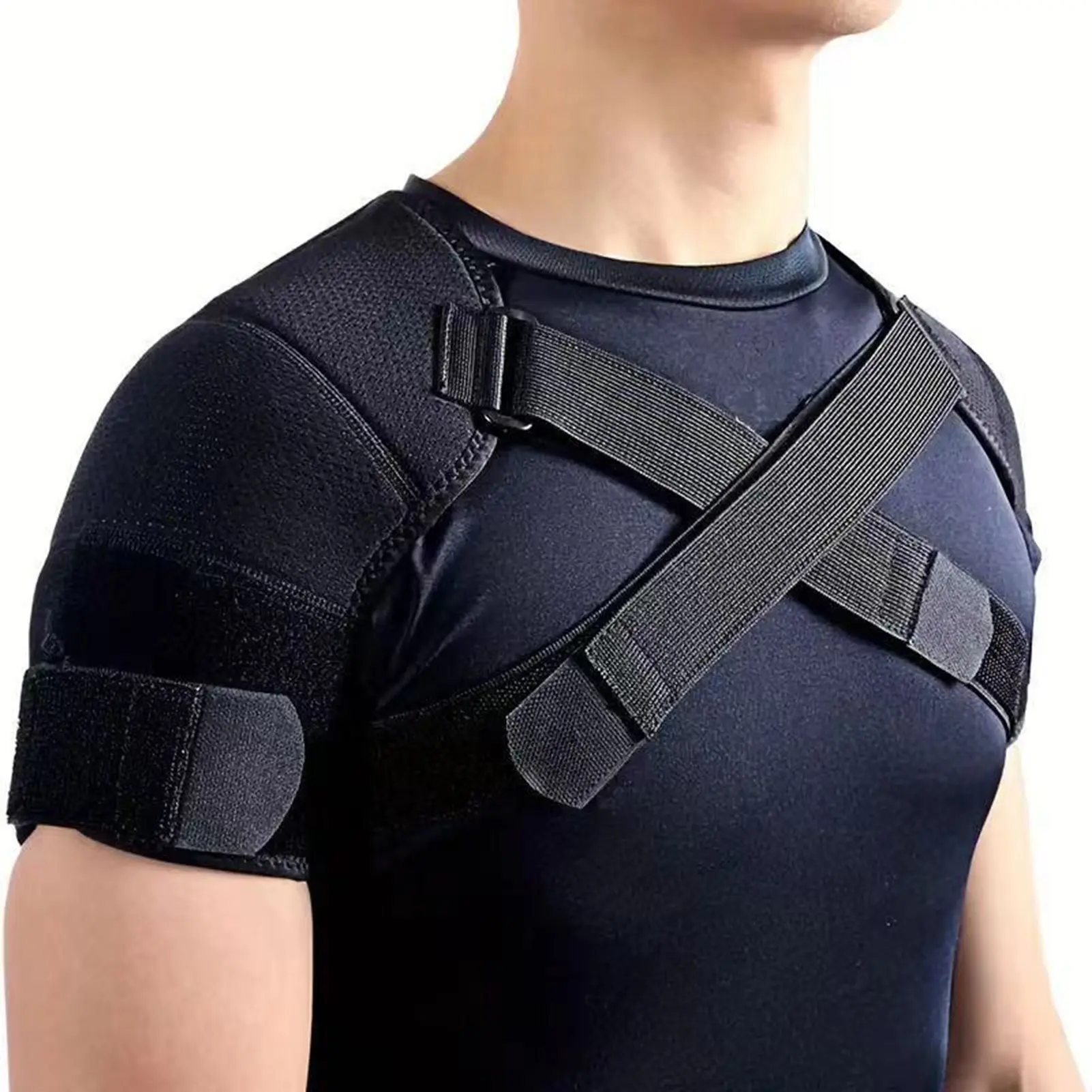 Nẹp Vai Có Thể Điều Chỉnh 1 Bộ, Dành Cho Nam Và Nữ, Còng Khớp Xoay Rách, Tay Áo Nén Giảm Đau, Quấn Chéo, Dây Đeo Hỗ Trợ Ổn Định Vai Phục Hồi