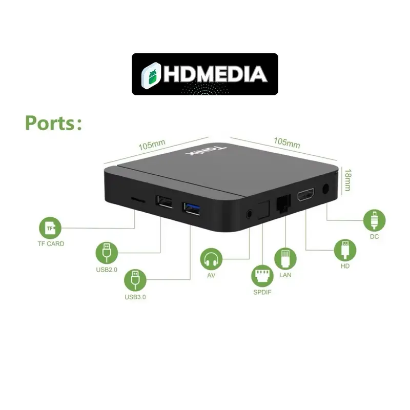 TV BOX HDMEDIA W2 2025 BỘ NHỚ 32GB RAM 4GB ĐIỀU KHIỂN GIỌNG NÓI BẢO HÀNH 1 NĂM 6