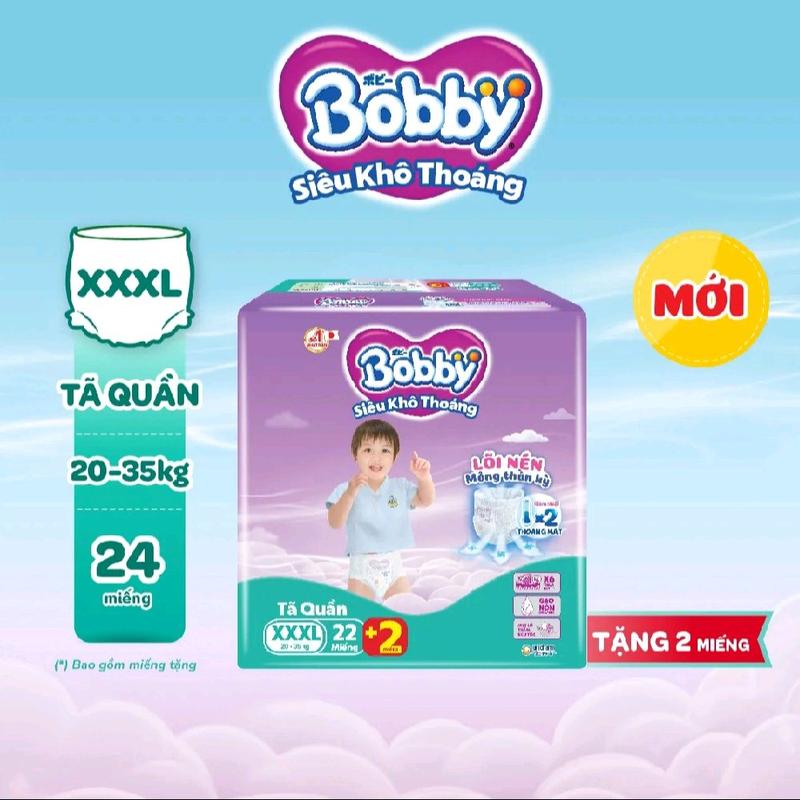  Bỉm tã quần Bobby size XXXL22 miếng  20-35  kg   giao bảo bì ngẫu nhiên   Bỉm Mềm Mỏng Mặt Lưới 4D 