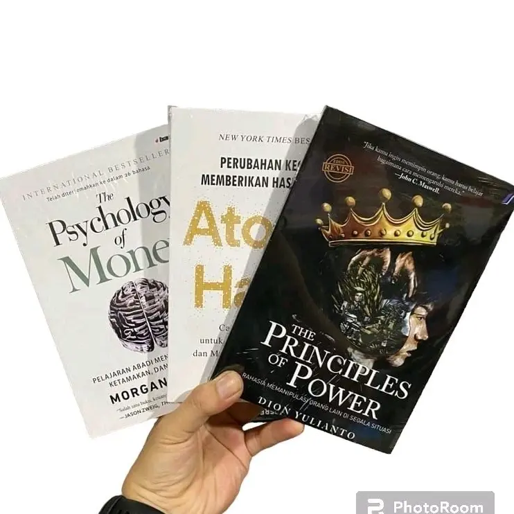 PAKET 3 BUKU PRINCIPLES OF POWER - ATOMIC HABITS - THE PSYCHOLOGY OF MONEY 0