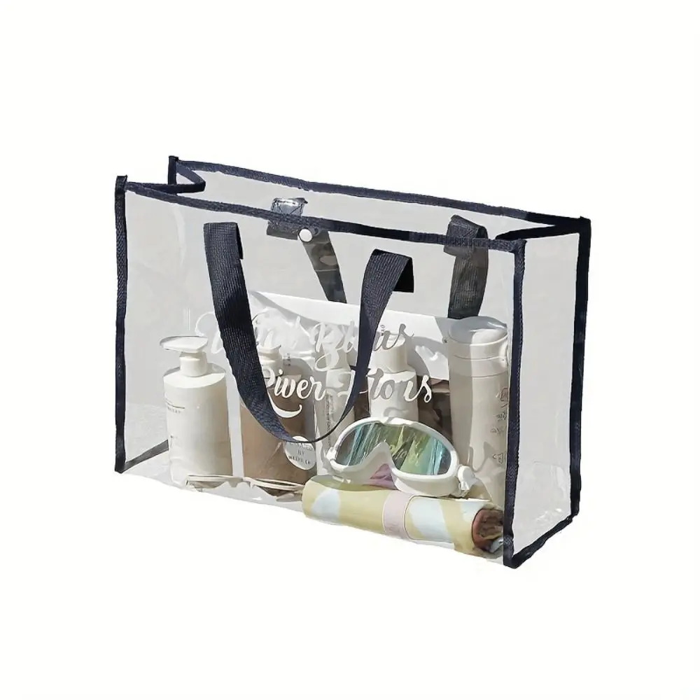 Fashion PVC Transparent Makeup Bag Waterproof Large Capacity Swimming Storage Bag Cosmetic Bag Tote Bag Beach Handbag Swimming