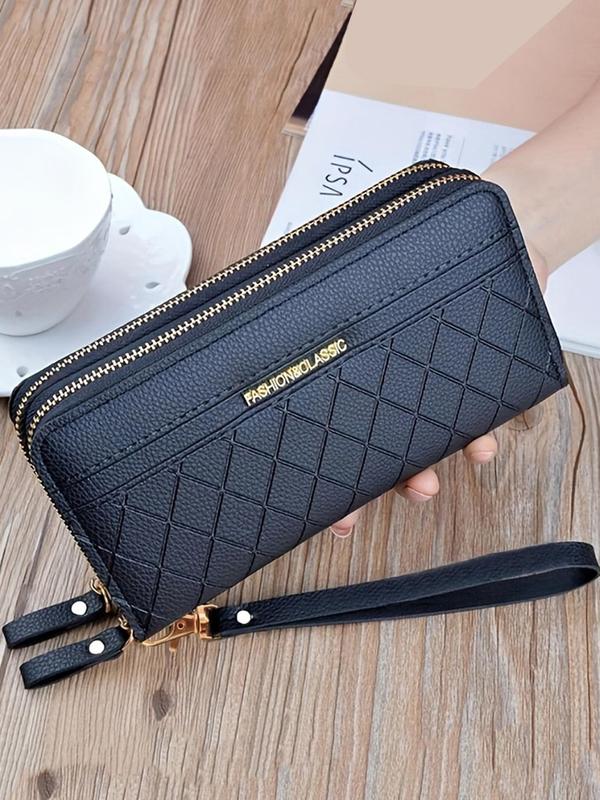 Women's Elegant Quilted Pattern Long Wallet, Trendy Zipper Wallet, All-match Wallet for Daily Use 0