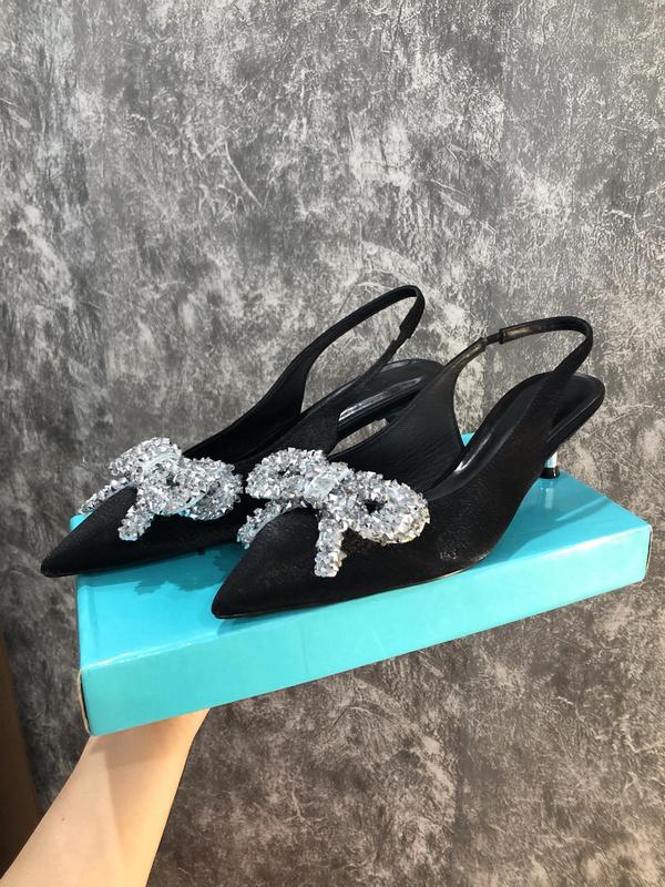Sục quai hậu đính nơ 3p- cao cấp - đen trắng Nữ DéP Shoes 1