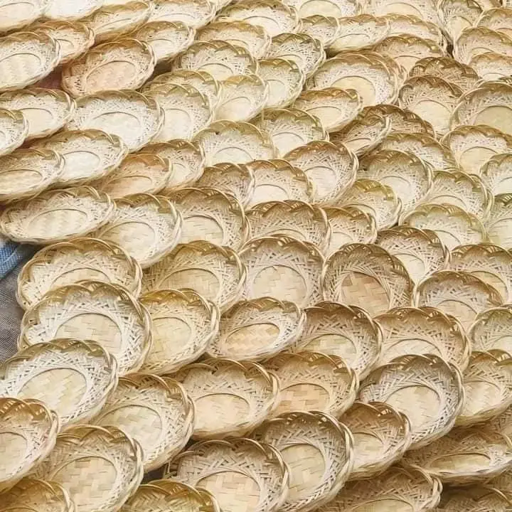 Đĩa sen ,, đan thủ công tỉ mỉ từ tre ,,rất xinh 4