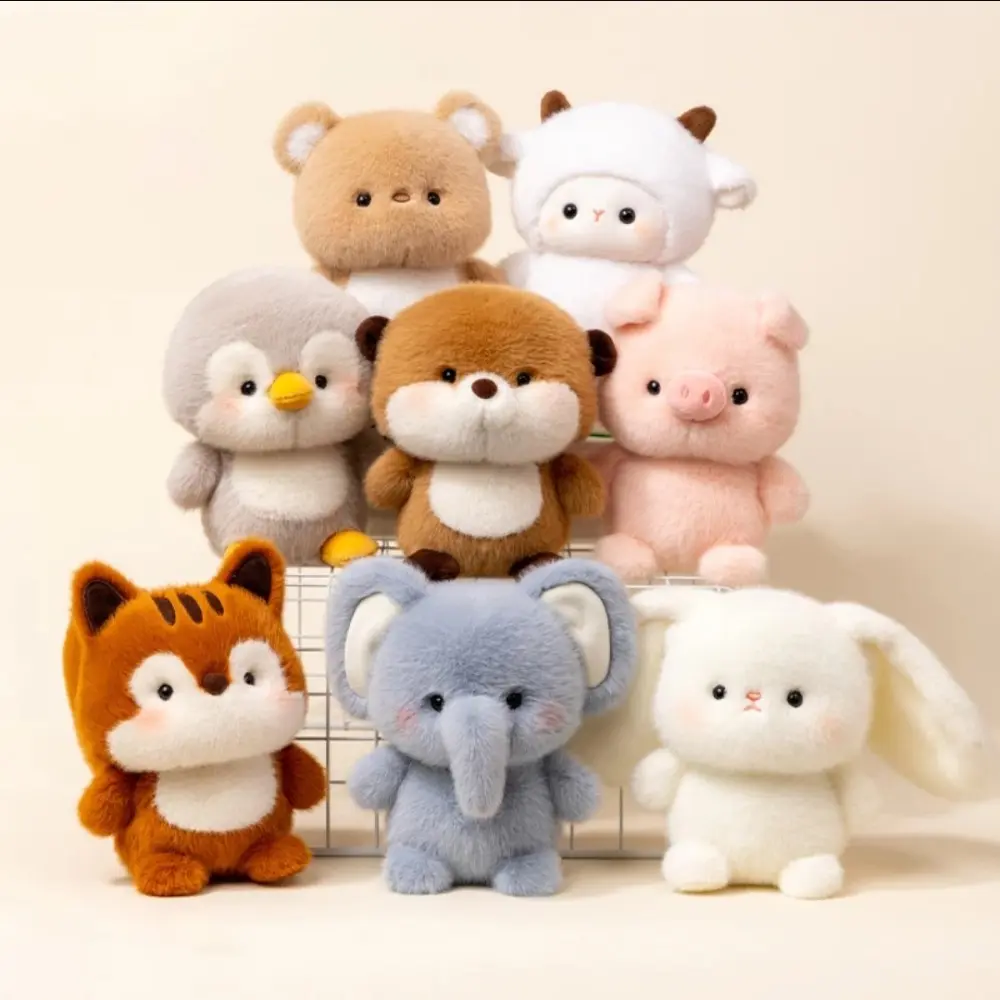 Desktop Decoration White Rabbit Little Bear Plush Toy Cute Cartoon Elephant Plush Doll Soft Pet Animal Squirrel Doll Boys Girls