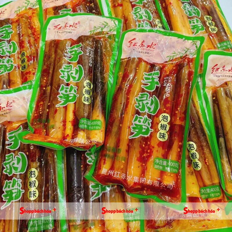 Măng Trúc cay Tứ Xuyên ngâm ớt đỏ 400g, đồ muối chua ăn vặt kèm các loại mỳ bún ốc Lý Tử Thất 7