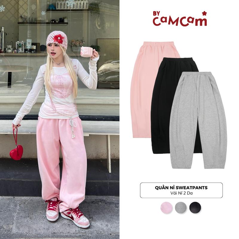 QUẦN NỈ QN02 Unisex Bycamcam Ống Rộng Sweatpants Basic Nam Nữ Tập Thể Dục