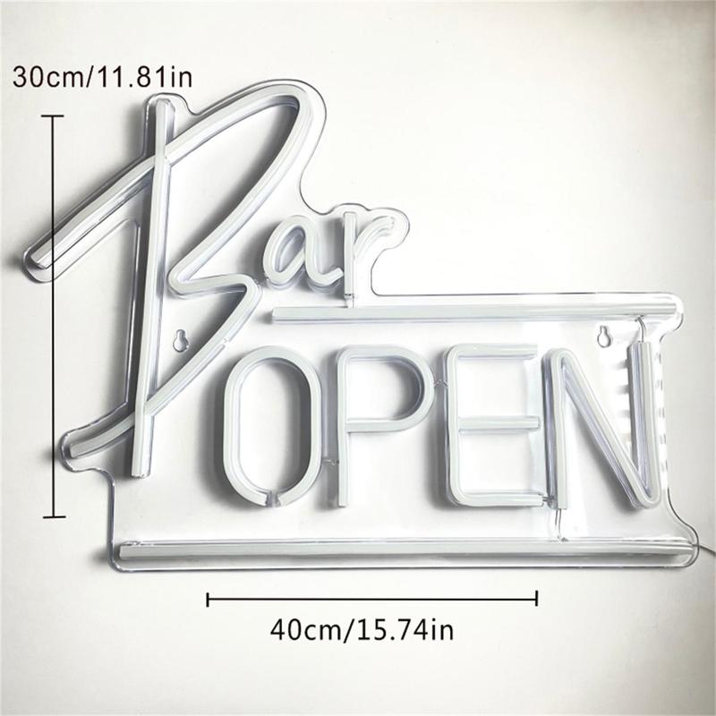 Product Introduction of Bar Open Neon Sign, LED Sign Wall Decoration, USB Powered Open Bar Neon Sign, Bar Shop Cafe Shop Party Club Restaurant Shop Open Sign, Bar Light Decoration Gift 1