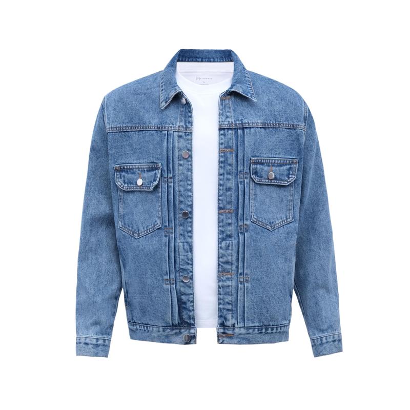 Áo Khoác Jean Nam, Năng Động, Thời Trang, Cá Tính, Dễ Phối Đồ, AKJ15 - GU CHẤT | Denim Menswear Jacket Có Cổ 6