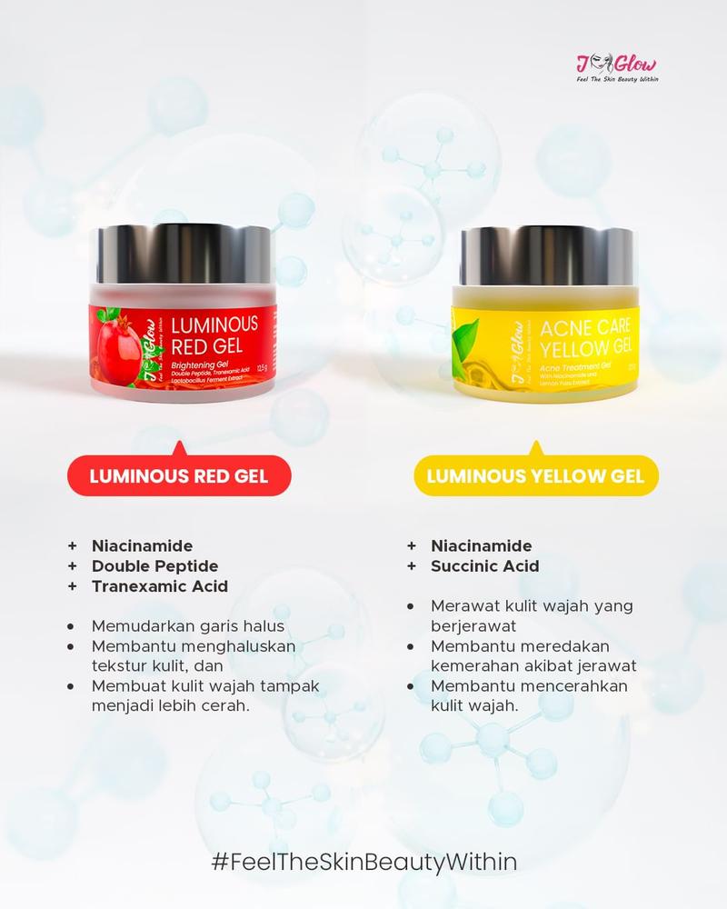 Product Introduction of JGLOW JELLY SERIES ACNE CARE GEL RED LUMINOUS GEL Berminyak Beruntusan 1