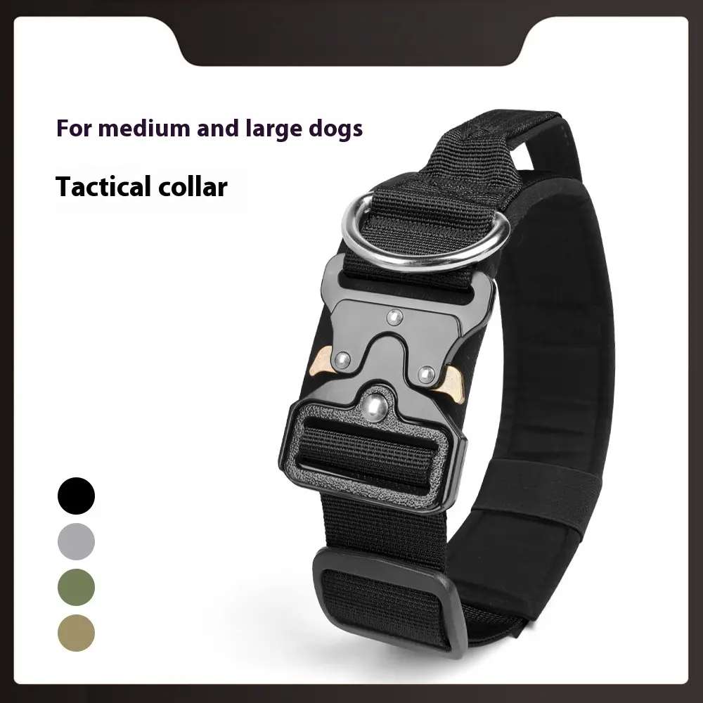 New Pet Collar Explosion-Proof Tactical Collar Can Hold High Quality Dog Collar Dog Leash
